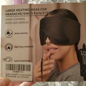 Large Heating Mask treats Dry Eye Disorder, Sinus Pressure, Headache etc. NWT